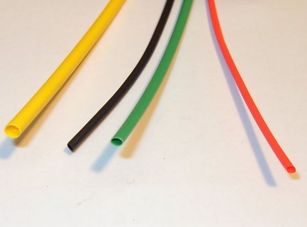 m heat shrink tubing, yellow, before 1,6mm after 0,8mm, rate 2: 1,