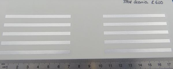 Las tiras de papel de aluminio cromado para guardabarros SCANIA, cortados,
