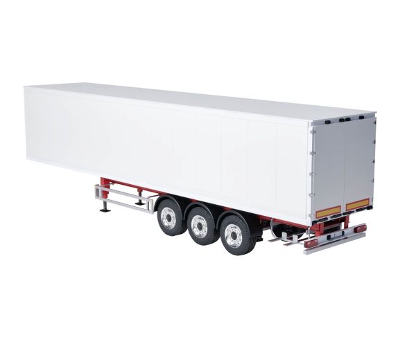 Carson 3-axle box trailer, white. Tamiya scale V3