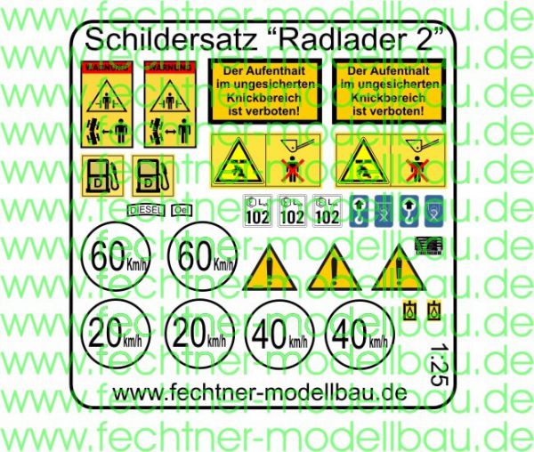 Stickers, film auto-adhésif pour Radlader2 1 échelle: 25