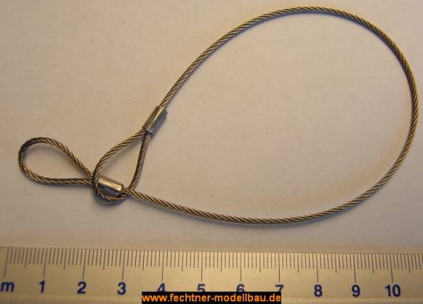 Abschlepp-Seil (Anschlagseil) 1,5x250mm Edelstahlseil mit