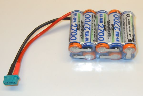 1x batteripaket med 10x SANYO celler F5x2, 10 celler 12V,