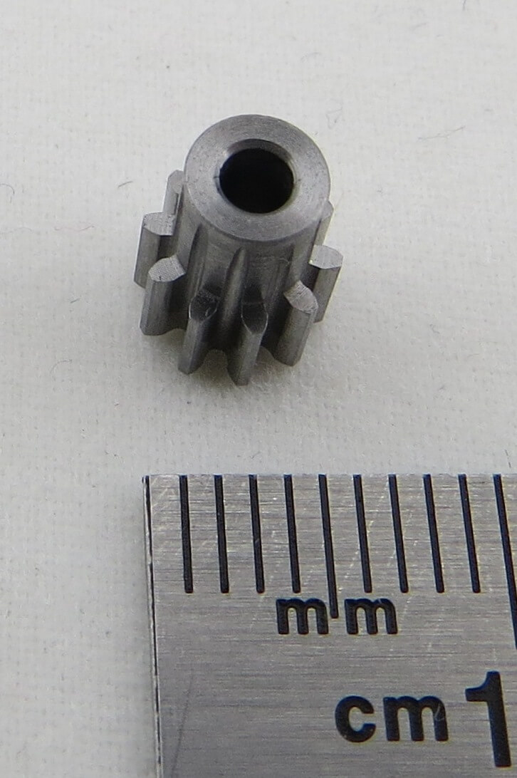 Spur gear made of steel 11SMnPb30 with hub module 1.5 30 teeth tooth width 10mm outside diameter 48mm 