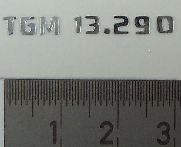 1 geplottertes Foliendecal (chromium film) Type designation