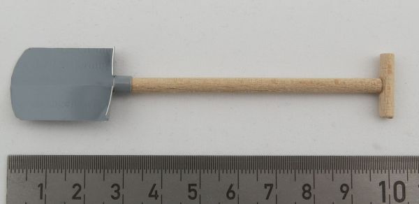 1 spade nature, 10cm, painted gray sheet. Wooden handle with