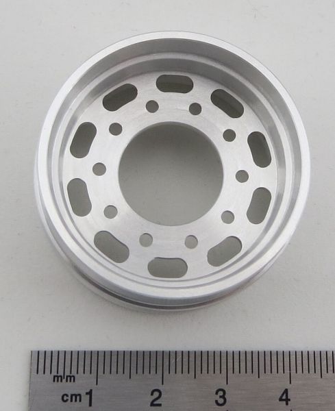 Long hole rim wide for trailer axle, natural aluminum, WDC size