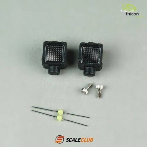 Rectangular headlights with LED (2 pcs.) For tractors