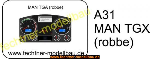 Decal / Sticker dashboard A31 voor MAN TGX (Robbe)