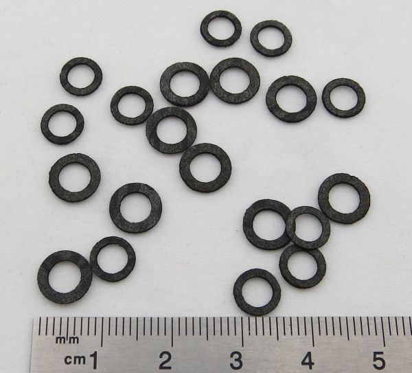 Seals (10), paper. For nipples with 4mm fine thread vo