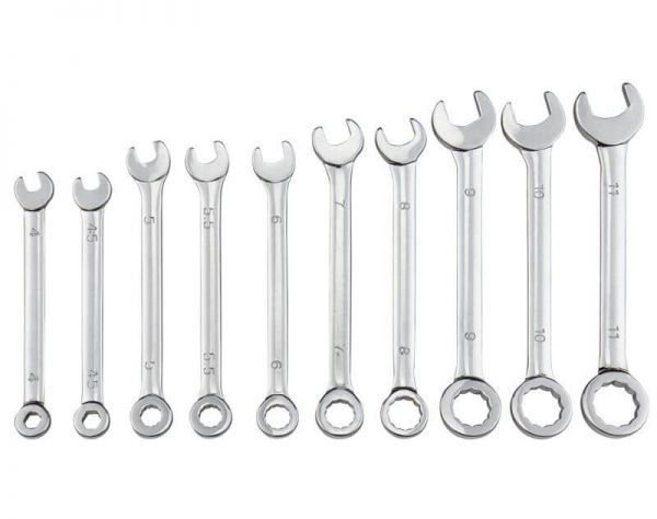 1x Mini Combination spanner, 10 pieces. (Open-end wrench). 1
