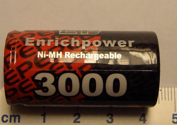 Battery single cell ENRICH C3000 banner without soldering, SUB-C-cell
