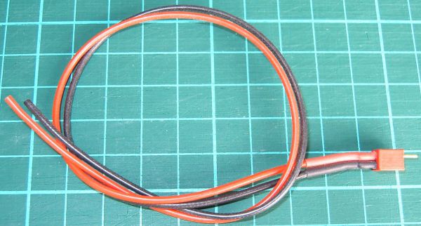 Mini Battery-connection cable 2x 0,5qmm, 30cm silicone strand