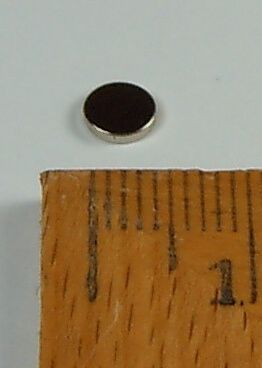 1x neodymium magnet, round, 5mm diameter 1mm thick, high