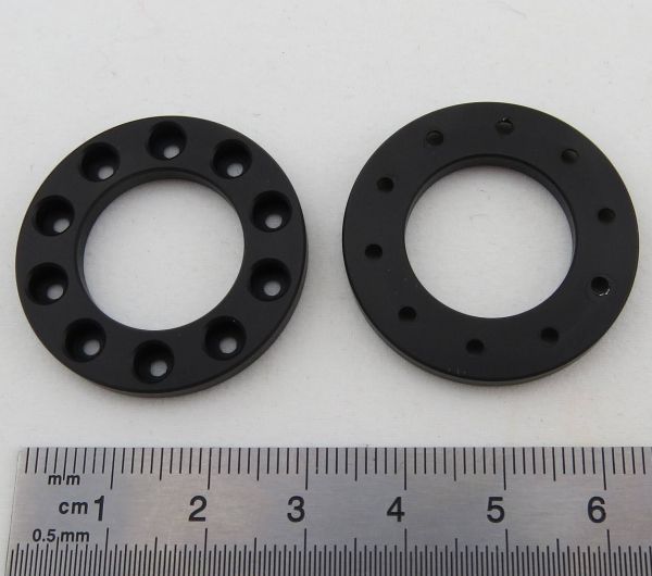 RÜST nuts protection rings (1 pair), black anodised aluminum