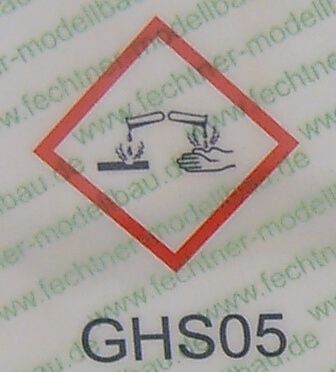 gedruckte Gefahrgutzettel (WDC-Maßstab) GHS05 laut