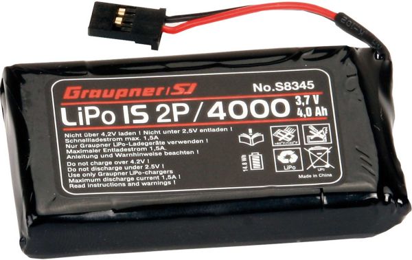 Batterie émetteur LIPO 1S2P 4000 mAh 3,7V. Convient pour MC-26