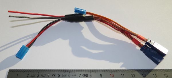 Bezpośredni kabel zasilający Graupner / JR 15cm, płaskie,
