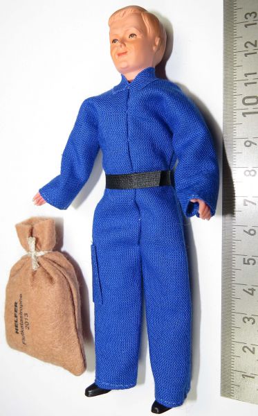 1 Flexible Doll MAN about 14cm tall kompett blue