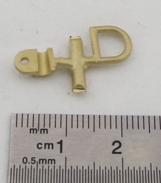 1 D-ring with fixing material, brass fine-casting. 1-seiti