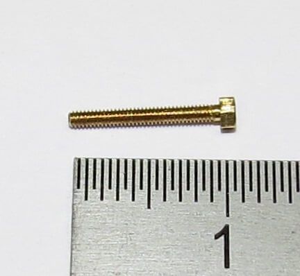 6-Kant model screw M1,2 x 10 brass SW 2,0mm addendum