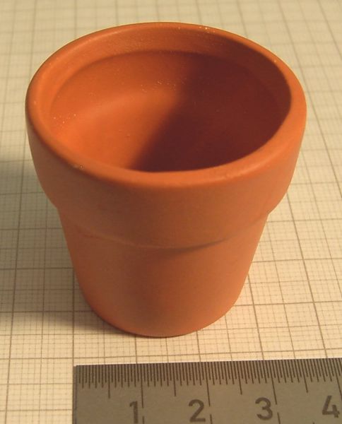1x flowerpot 4cm, with hole, Terracotta