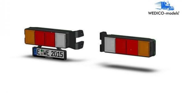 4 chamber taillights, 7-12V. For tractors and semi-trailers