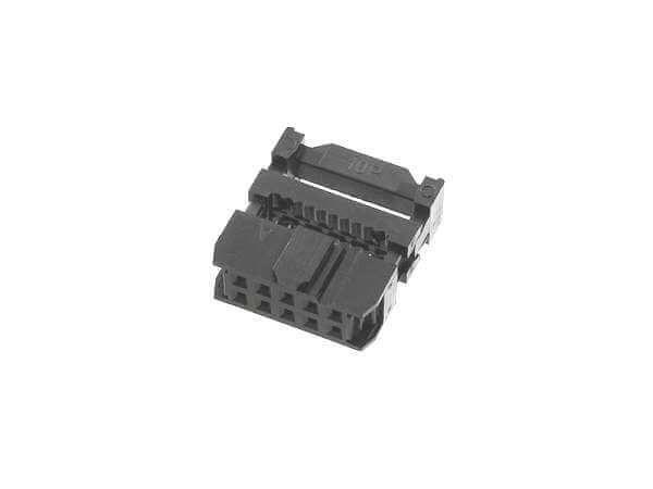 Post connector for 10-pin flat cable, black