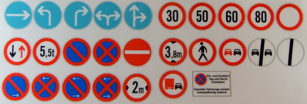 1 traffic signs. Type and size can be fixed. Printed