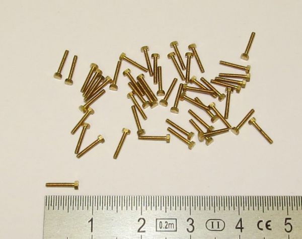 6-Kant model screw M1,0 x 4 brass SW 1,6mm addendum 0