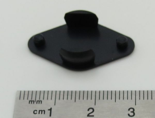 1 blind plug (rhombus), plastic, black. To cover d
