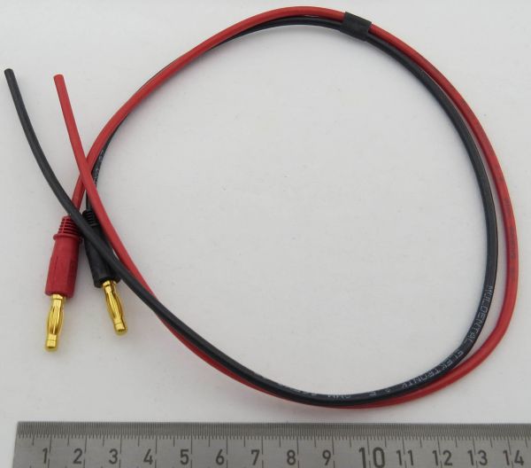 1 cable de carga con conector banana / extremos abiertos de aprox.50 cm de largo, Sil