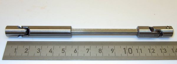 Dubbele kruiskoppeling 10mm diameter, totale lengte