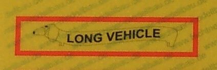 Etiqueta de advertencia REFLEX "LONG vehic" de