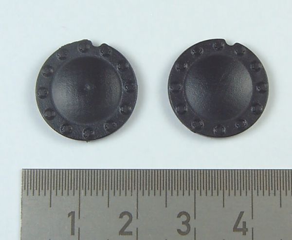 1 pair hub cap, plastic, 18mm diameter,