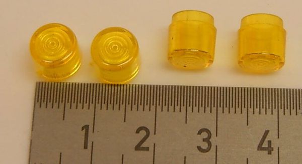 4 gelbe Abdeckungen (Blinker, gelb). 8mm Durchmesser