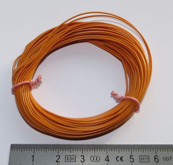 PVC-Litze, 0,08 qmm, orange, 10m-Ring, flexibel