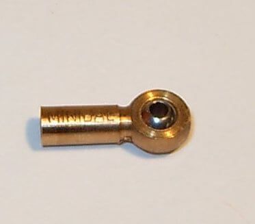 minibal scharnierkop M3, kogelboring 2,0 mm Bronzen kop