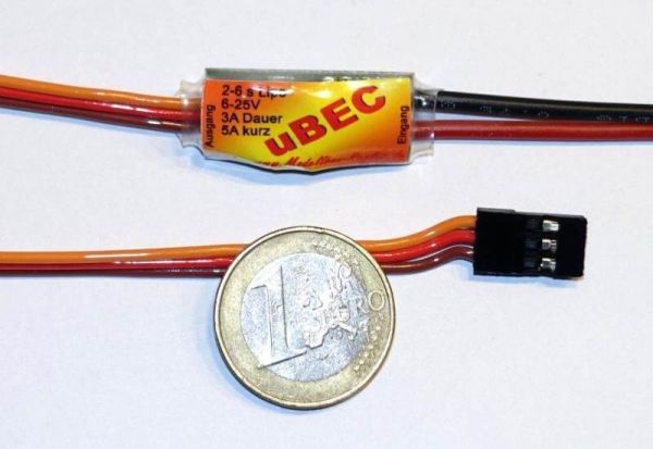 1x Power S-BEC, BEC module 5,5V 3A. Input voltage 6-25V, A