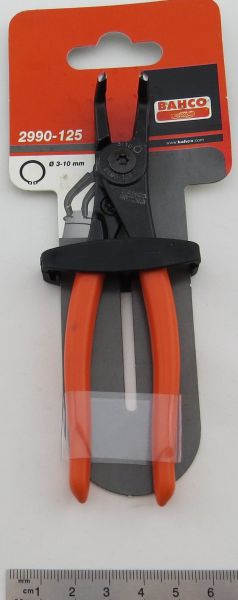 Circlip pliers, 125mm long. Angled tip