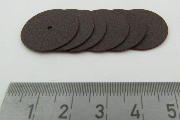 Disco de corte de corindón de 22 mm de diámetro. Aprox.1 mm de grosor 6 piezas