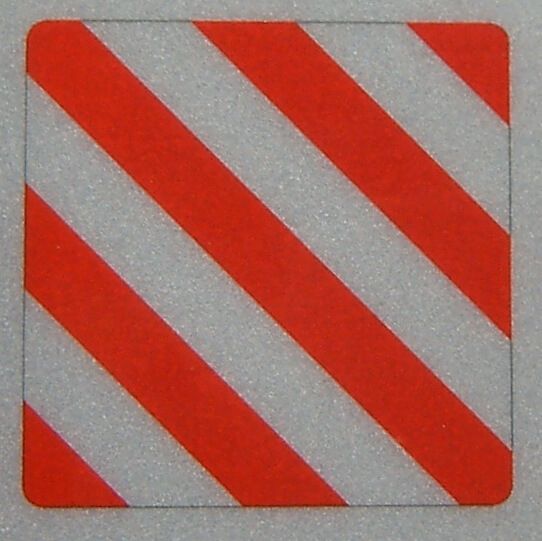 1 piece warning sign WIDTH, reflex. Rounded edges,