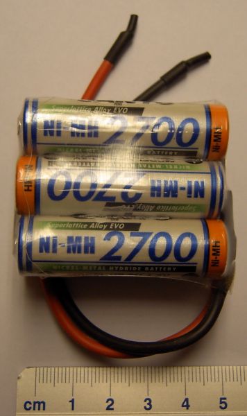 Batería con células 6x Sanyo HR 3U células 7,2V 6 2700mAh