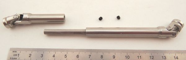 Doppel-Kardangelenk 10mm Durchmesser, Gesamtlänge 165mm,