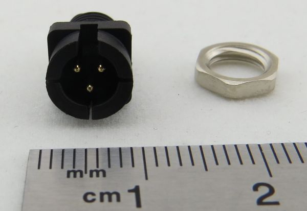1 St. 3-polige Miniatur-Steckverbindung. Einbau-Dose (Stecke