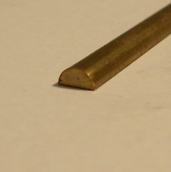1 semicircle Brass 8,0x4,0mm, 1mtr. long