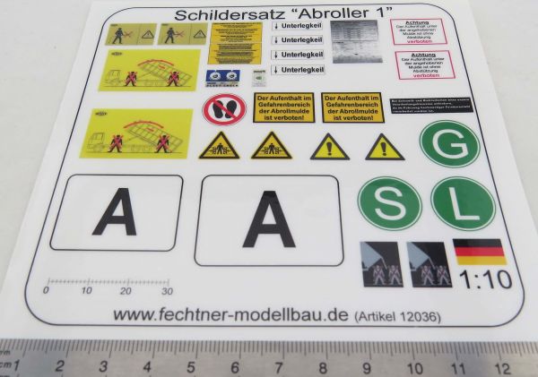 Decals, self-adhesive film "Abroller1" Pairing scale