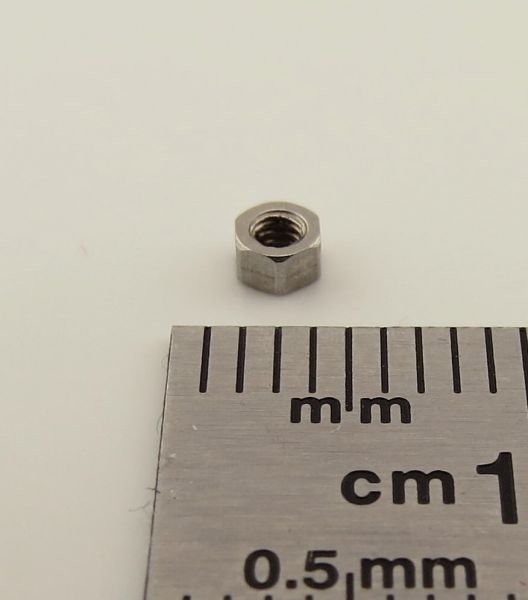 6 hexagonal nut M1,4 model VA (stainless steel) 25 piece SW 2,0mm H