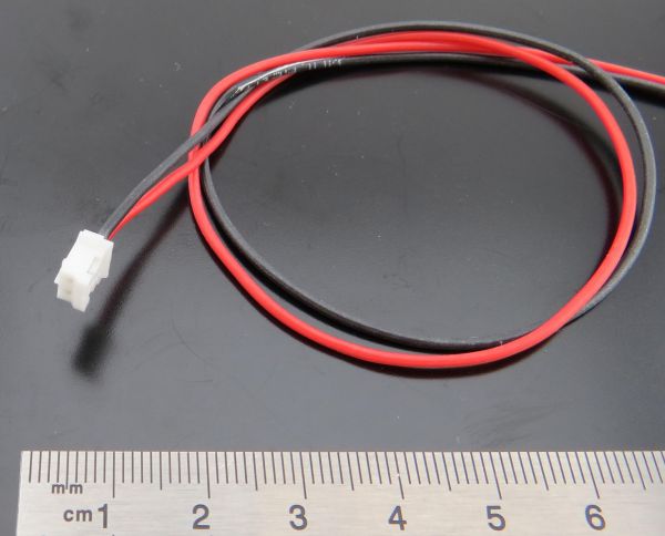 1x 2-pins verbindingskabel (vrouwelijk). Silicone streng. RM 2,0mm