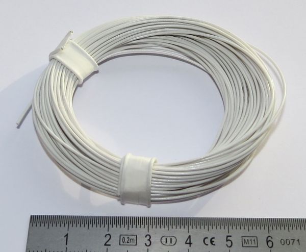 PVC-Litze, 0,08 qmm, weiß, 10m-Ring, flexibel