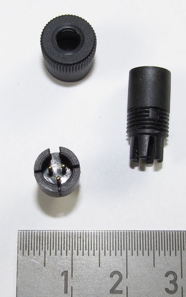 1 St. 3-poliger Miniatur-Kabelstecker. Stecker, 3-teilig,